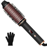 Thermal Brush,10 Temperatures LCD Display Upgrade to 400°F 1.5 in Heated Round Brush Curling Iron Heated Ceramic Tourmaline Ionic Comb 110-240V Volum