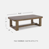 Signature Design by Ashley Cabalynn Modern Coffee Table with Solid Wood Frame, Light Brown