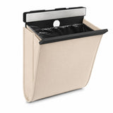 DEQNBNVF Car Trash Bag Holder for MG GT 2022-2025, Magnetic Car Garbage Bin with PU Leather Space Saving Holder, Magnetic Closure, Backseat Door Mount Organizer,A Beige