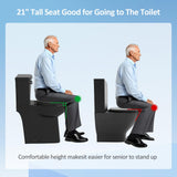 Simple Project 21 Inch Black Toilet, Handicap Toilets for Senior
