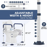 HolyHeal Toilet Safety Rails for Seniors, Adjustable Height & Width Toilet Rails, 350 lb Toilet Handles for Elderly and Disabled, Foldable Toilet Safety Frame, Toilet Bars Fit Any Toilets