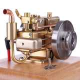 MechPuConToy Engine Model Kit That Works, Water-Cooled Mini Four-Stroke Engine Model with Wooden Base