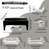 DSCJMY Chafing Dishes for Buffet,9.5QT High Grade Chafing Dish Buffet Set,Black Visualized Lid & Smooth Edges & Fuel Frame,Food Warmers for Parties Buffet for Wedding/Event,4 Pack
