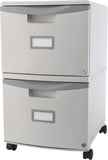 Storex Plastic Two-Drawer File Cabinet – Locking Document Organizer with Casters for Home and Office