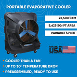 Portacool PACJS2701A1 Jetstream 270 Portable Evaporative Cooler, Black