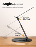 Nulaxy Telescopic 360 Rotating Laptop Stand for Desk Adjustable Height Swivel Pull Out Design Ergonomic Laptop Riser