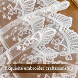 Lace Table Runner Exquisite Embroidery Floral,UWWGKK Table Runners with Tassel Retro French Country Style,for Wedding Decor,Afternoon Tea,Bed Runner,Piano Top Cover,13x82 Inch