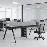 4 Person Office Cubicle Workstation Desk, 94.5" Modular Office Computer Team Workstations
