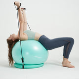 NEUMEE Yoga Ball Chair with 65cm Exercise Ball & 2 Resistance Bands, Stability Base for Home Office, Yoga, Pilates & Fitness, Balance Ball for Posture, Core Strength & Low Impact Workouts (Teal)