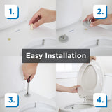 Gerber Soft-Close Elongated Toilet Seat with Two Button Quick-Release, Top-Mount Installation, Non-Slip Bumpers, and Cover, Heavy-Duty Plastic, White, GC550130