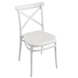 WOOW DEPOT 6 Pack X Back Plastic Stackable Outdoor Patio Chairs, White