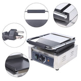 Commercial Sandwich Press 1800W Countertop Panini Grill 110V Sandwich Panini Press Grill Non Stick Surface Electric Maker Temperature Control for Hamburgers Steaks for Restaurant Cafe
