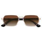 SOJOS Retro Rectangle Polarized 90s Sunglasses Women Men SJ1270 Gold/Brown
