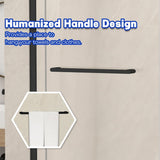 60-60.8" W x 76" H Double Sliding Shower Door, 1/4"(6mm) Tempered Glass with Explosion-Proof Film and Nano Coating, Matte Black Semi-Frameless Shower Door, Stainless Steel Hardware