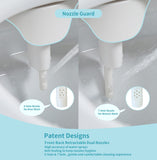 ELCARE bidet, Hot and Cold Water Non-electric Bidet Attachment for Toilet, Self Cleaning and Dual Nozzle for Women and Rear Wash, Push Button Switch for Easy Using (White）