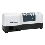 Chef'sChoice Hybrid Knife Sharpeners for 20-Degree Straight and Serrated Knives Combines Electric and Manual Sharpening With 100-Percent Diamond Abrasives And Precision Angle Guides, 3-Stage, White