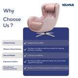 Nouhaus Classic Massage Chair with Ottoman – Pink Leather Recliner with Percussive Shiatsu Massager, Built-in Speaker & Full Body Spot Massage – Ultimate Comfort for Home & Office