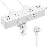Desk Clamp Power Strip 10FT, Acozvin 40W Total Fast Charging Station