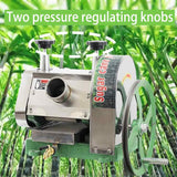 Commercial Sugar Cane Ginger Press Juicer with 3 Rollers and 2 knives, Manual Suger Cane Squeezing Juicer, Stainless Steel Filter Disc and Mesh, High Juice Yield BEILOCKERY
