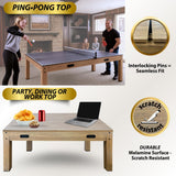 7ft Multi Game Table 4 in 1 Pool Table Ping Pong Table Air Hockey Combo Game Table Includes All Accessories for Game Room & Family