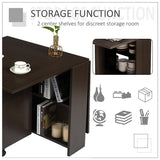 DINAZA Folding Dining Table Drop Leaf Table for Small Spaces with 2 Tier Storage Racks Multifunction Space Saving Table Extension Dinner Table for Kitchen Bedroom DINAZA