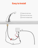 VEVOR Touchless Bathroom Sink Faucet, Automatic Motion Sensor Restroom Toilet Faucet Cold Water with Hole Cover Plate, Battery Operated for 9/16 in Pipe Commercial Lavatory,Chrome Plated Silver,G233M