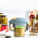 InnovaGoods® Lloucan Electric Jar Opener, Can Opener Kitchen Accessory, Automatic Can Opener for New Sealed Jars, Hands Free Can Opener Less Effort to Open (Grey)