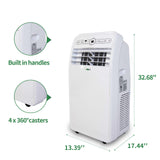 Uhome 12,000 BTU, 2024 New Portable Air Conditioner with Heat, 4-in-1 function Dehumidifier & Fan, Cools & Heats Space up to 450 Sq.ft, Remote Control and Window Kit Included, White