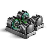 25/55lb Adjustable Dumbbell Set of 2, 5-in-1/10-in-1 Free Weights with Anti-Slip Texture Handle for Exercise, Fitness Equipment Set for Home Gym Strength Training, Suits Both Men and Women (Black 55LBS Pair)