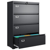 4 Drawer Lateral File Cabinet with Lock, Metal Filing Cabinets for Home Office