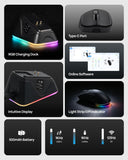 EPOMAKER NEX Lite Wireless Gaming Mouse w/Screens & RGB Charging Dock
