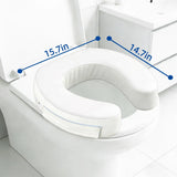XYRONICA 3" Raised Toilet Seat Cushion, Firm High-Density Foam Toilet Seat Riser, Waterproof Cover, Secure Hook & Loop, Easy-Clean Support, Fits Standard & Elongated Toilets