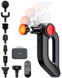 HEYCHY Massage Gun Deep Tissue with Heat Therapy, 12mm Amplitude Muscle Massager for Athletes, 5 Speeds & 4 Modes Massager Gun for Neck Back Shoulder Leg Pain Relief - Perfect for Men, Black
