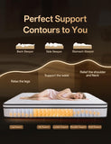 King Mattress, 12in Memory Foam Hybrid Mattress, Medium Firm and Individually Pocket Springs - Pressure Relief, CertiPUR-US Certified, Motion Isolation-Extra Edge Support. (White, King, 12, Inches)