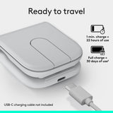 Logitech Mobi Fold Foldable Wireless Mouse with Quiet Click, Off-White