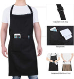 Will Well Chef Apron for Men and Women - 33" x 27" Large with 38" Waist Ties for a Comfy and Snug Fit, Durable and Lightweight, with 2 Spacious Pockets for Your Cooking Essentials - 6-Pack, Black