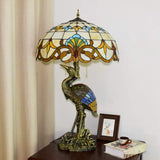 GAUUA Tiffany Table Lamp 18" Tiffany Style Large Table Lamp Yellow Baroque Desk Lamp