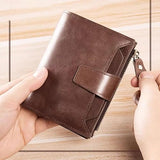 HBJWOV Men Genuine Leather Wallet Blocking Credit Card Holder