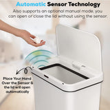 13 Gallon Touchless Sensor Trash Can, Rectangle Garbage Bin, Perfect for Home, Kitchen, Office