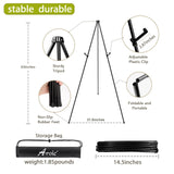 AROIC 63" Easel Stand for Display, 3 Pack Portable Foldable Metal Easel