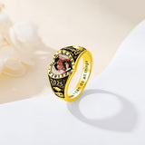 Oseew 2027 Custom Photo Graduation Ring for Women High School (Yellow Gold)