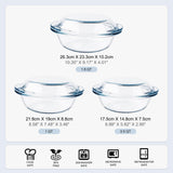 Set of 6 Round Glass Casserole Dishes, Nesting Glass Baking Dish Set with Lid, Oven, Freezer and Dishwasher Safe. - 0.5QT+1QT+1.8QT