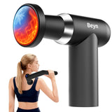 Beyn Hot & Cold Therapy Massage Gun with Detachable Long Handle - Deep Tissue Percussion Massager for Back Pain Relief, 6 Speeds & 6 Heads, LCD Display, USB-C Rechargeable, Quiet Muscle Massager