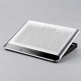 Okiyakusama Laptop Cooling Pad with Six Fans Aluminum Alloy Stand for Heat Dissipation Suitable for Home Office Study Desk, Silver