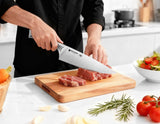 BRODARK Kitchen Knife Set with Block - 15-Piece Knife Block Set with Built-in Sharpener - High Carbon Stainless Steel Kitchen Knives Set for Kitchen - Christmas Gift, Shark Series, Mothers Day