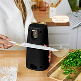 Electric Can Opener with Auto-Turn Operation for Standard & Tall Cans, Stainless Steel Blade for Easy Kitchen Counter Use (Black)