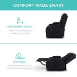 Best Choice Products Modern Linen Electric Power Lift Chair, Recliner Massage Chair, Adjustable Furniture for Back, Legs w/ 3 Positions, USB Port, Heat, Cupholders, Easy-to-Reach Button - Black