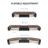 OPNICE Desk Organizers and Accessories, Dual Monitor Stand Riser with Drawer and 2 Pen Holders, Desk Shelf Computer Racks & Printer Stand for Office Workspace Organizers, Desktop Organization (Rustic Brown)