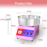 HTTSICHI Cotton Candy Machine - Cotton Candy Machine Commercial w/ 15 inch Stainless Steel Bowl, Sugar Scoop, Cotton Candy Maker for Home, Party, 1000W Hard Candy Cotton Candy Maker for Birthday