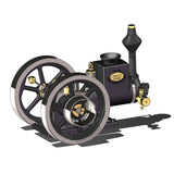 MechPuConToy Hit and Miss Engine Kit That Runs, HM-01 7cc 4-Stroke Horizontal Stationary Engine Model with High/Low Speed Gear Lever (Assembled Version/Black)